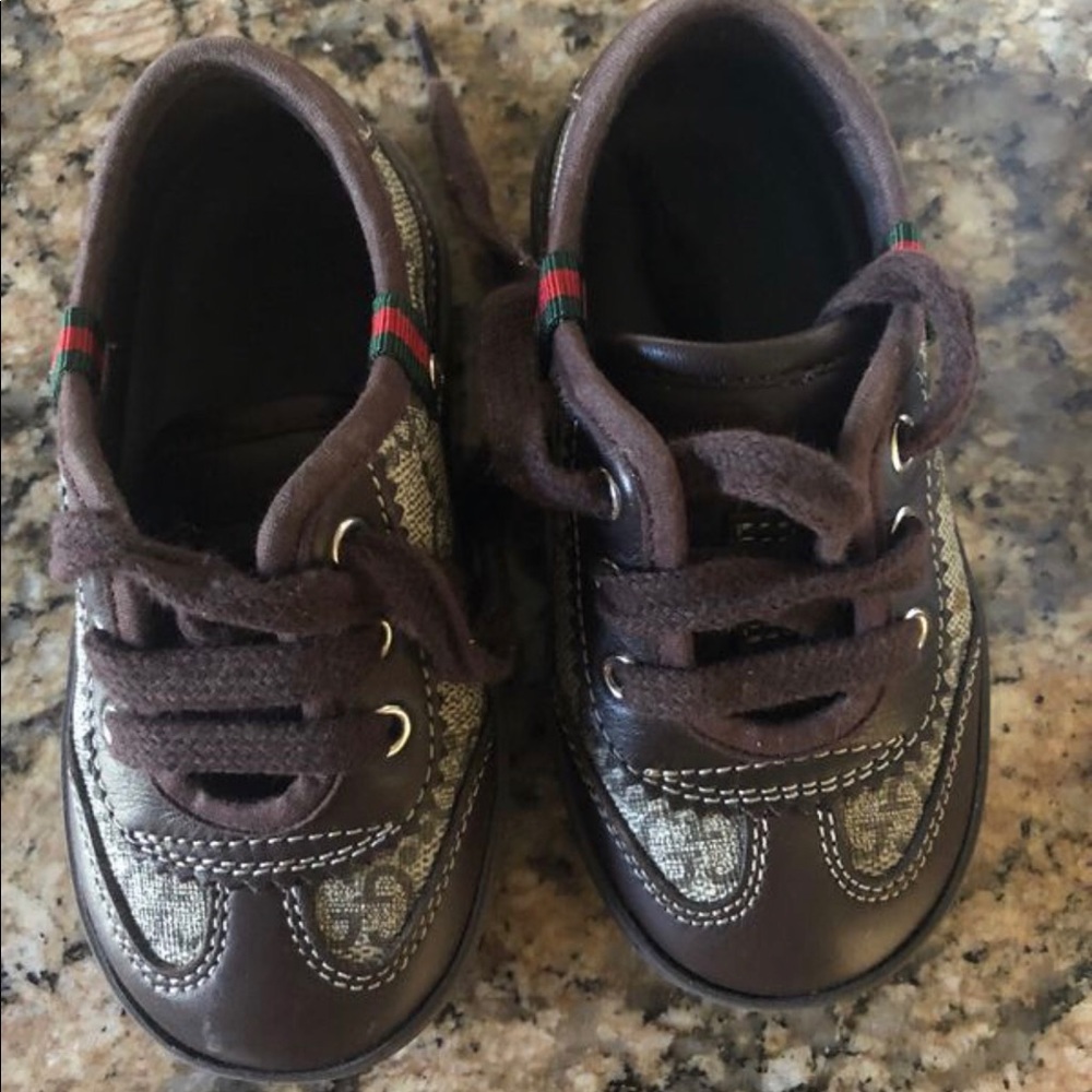 Kids Gucci leather tennis shoes